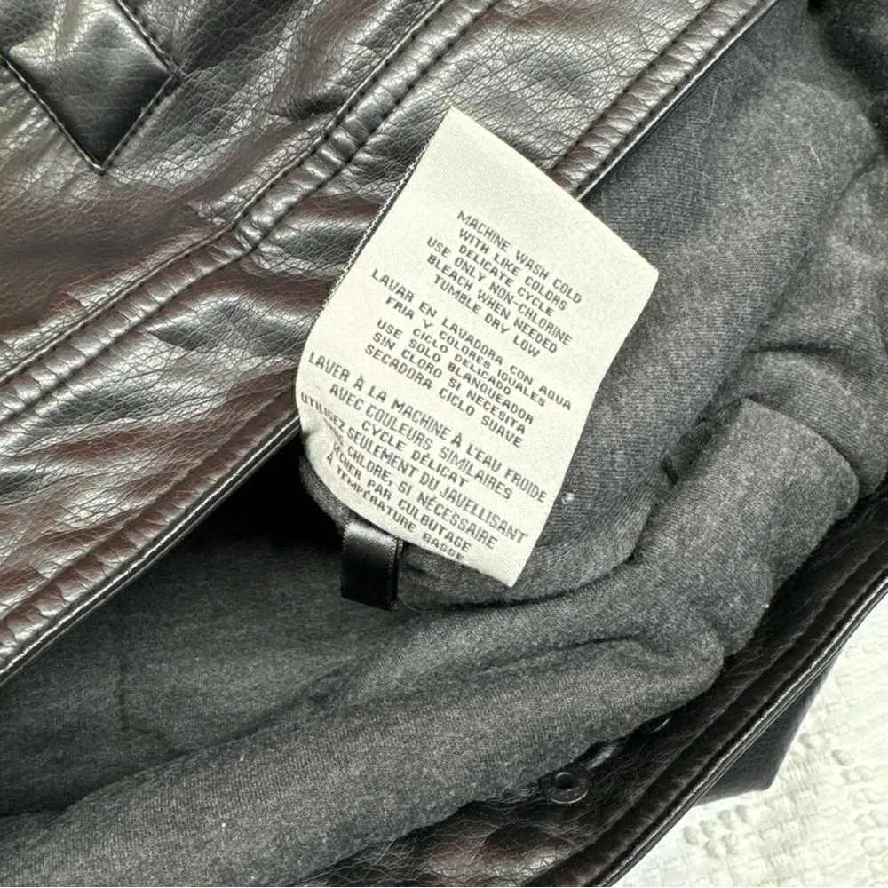 Levi's Black Leather Hoodie Sweatshirt Jacket Size M